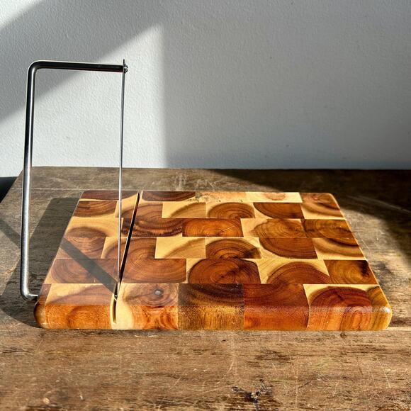 Acacia Mini Cheese Board | Wood Charcuterie Slicer - Picture 1 of 3